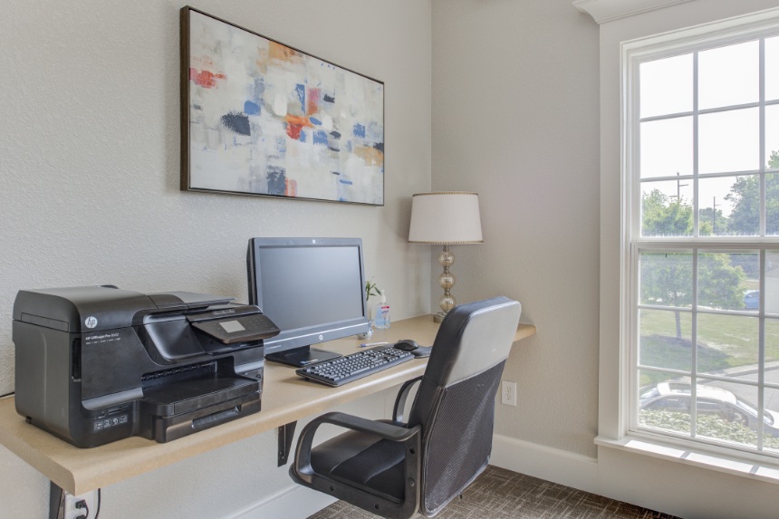 Home office in a Fishers apartment.