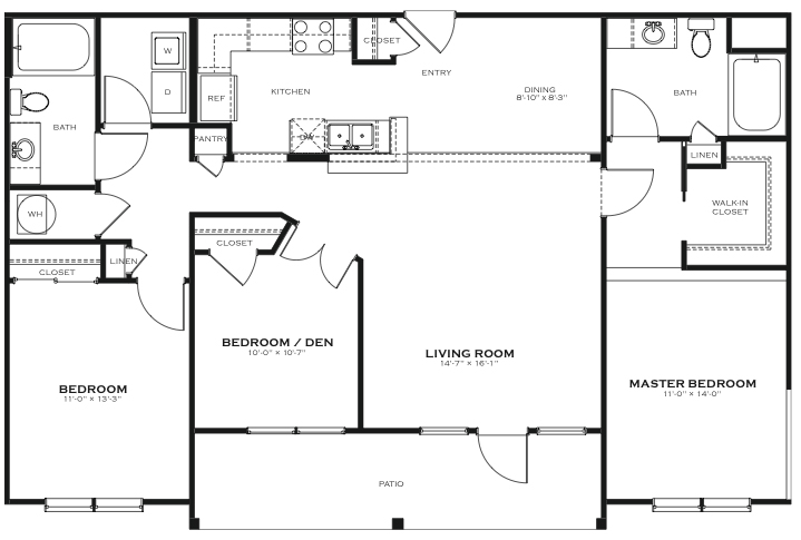 Soho 3 Bedroom Floor Plan | The District At Saxony Apartment Homes