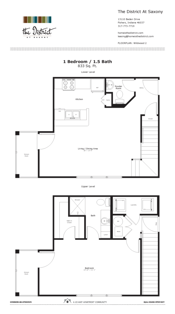 Wildwood 2 1 Bedroom Floor Plan The District at Saxony