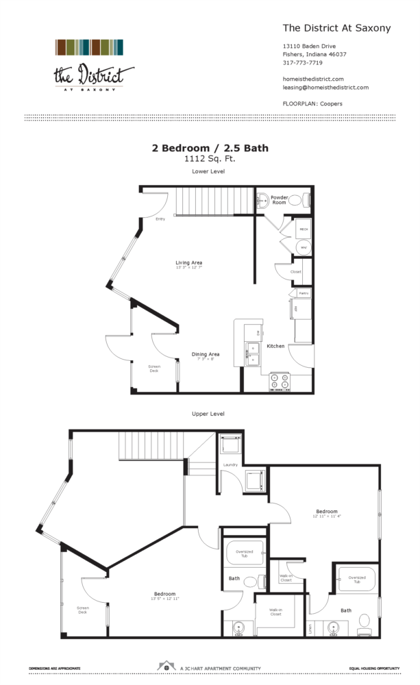 Coopers 2 Bedroom Townhouse Floor Plan The District at Saxony