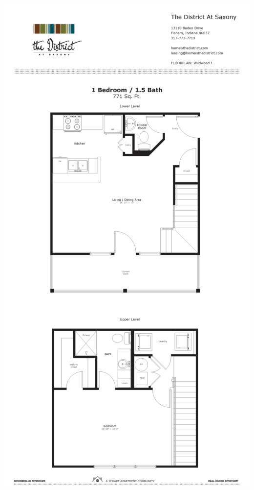 Wildwood 1 1 Bedroom Floor Plan The District at Saxony